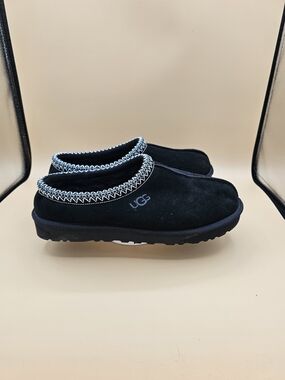 UGG Men's Tasman Suede Slippers - Decorative Trim Black - Size 12 - EUC